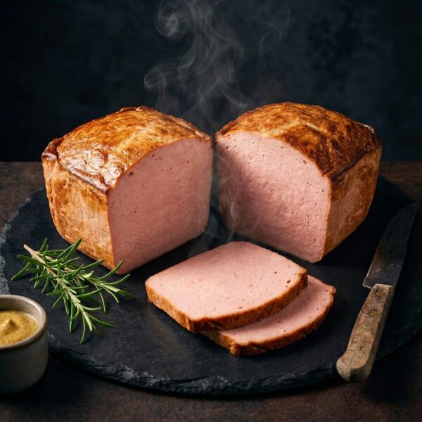 halber Leberkäse heiß